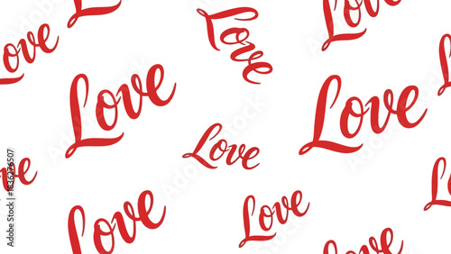 Romantic Love Lettering Pattern for Valentine's Day