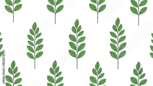 Abstract green foliage seamless pattern, botanical illustration for natural design and decor