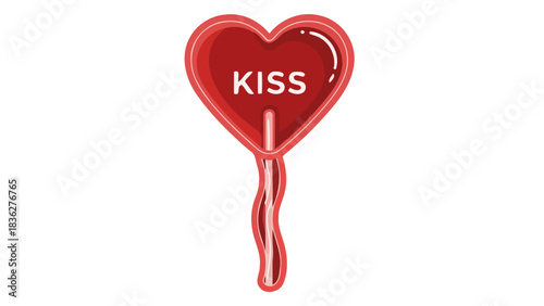 Heart-shaped Kiss Lollipop A Sweet and Romantic Treat for Valentine's Day or Any Special Occasion