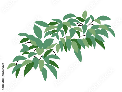 Commercial facility planting design | Vector illustrations of stylish exteriors, shrubs, and symbol trees