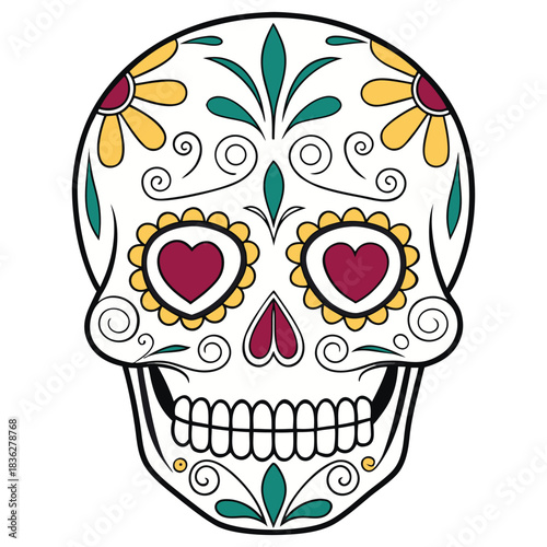 Hand Drawn Style Calavera Design for Festival