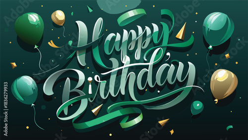 Colorful birthday card with cheerful messages wishing happiness to everyone celebrating their special day..eps