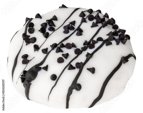 White donut with black stripe