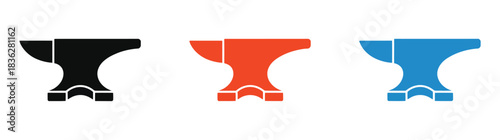 Colorful anvil vector set