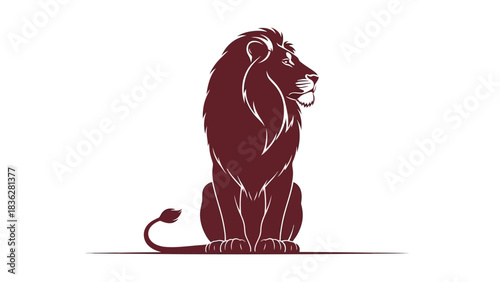 Majestic Lion Silhouette Against a White Backdrop A Symbol of Strength and Royalty