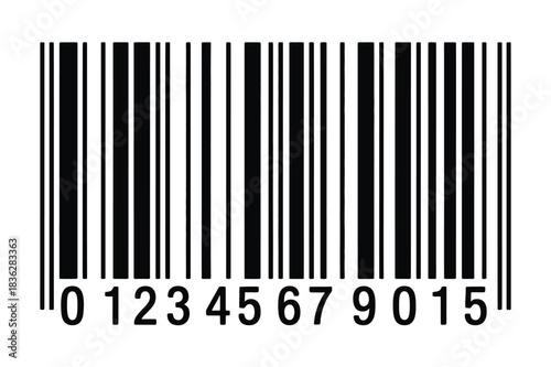 EAN-13 barcode vector illustration on white background