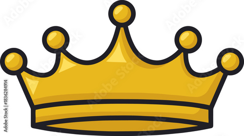 golden king queen crown cartoon royal doodle vector icon