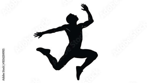 Man jumping in the air with excitement and joy