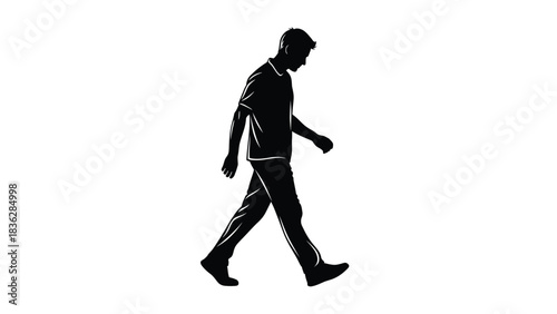 Man walking alone in silhouette