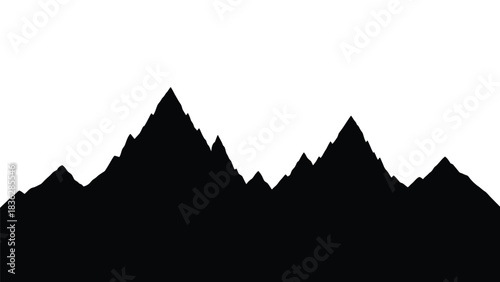 Mountain silhouette against white background