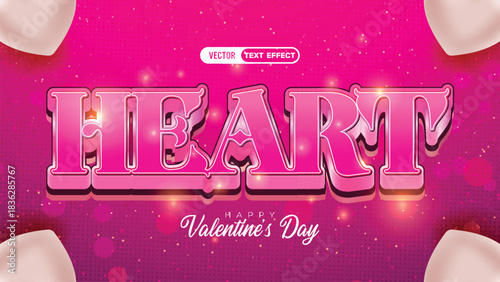Editable sweet hearts 3d text effect, love text style effect