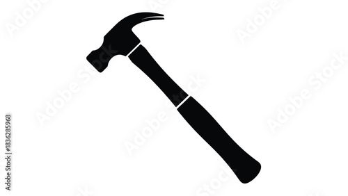 Hammer silhouette on white background