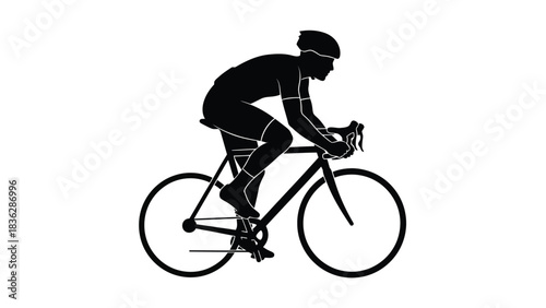 Cyclist riding a bicycle in motion