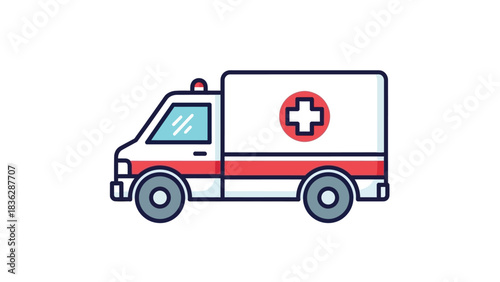 ambulance on white background