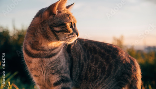 Golden Hour Cat Portrait