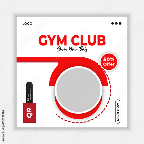 gym fitness social media post template