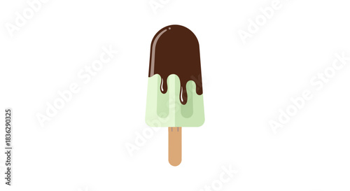 Mint popsicle dipped in chocolate