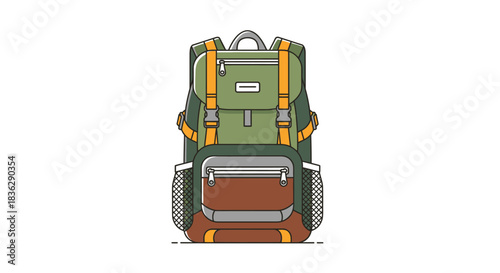 Modern backpack illustration
