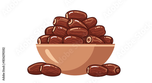 Bowl of delicious dried dates
