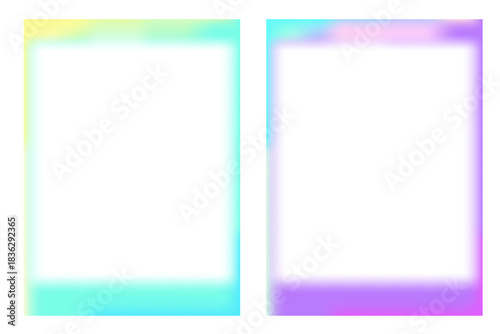 Blur aurora fluid border, frame. Y2k vibrant soft liquid effect. Neon flow, color gradation. Blend mesh with soft neon light holographic