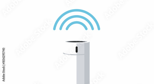 Modern smart home automation sensor emitting waves for security detection concept