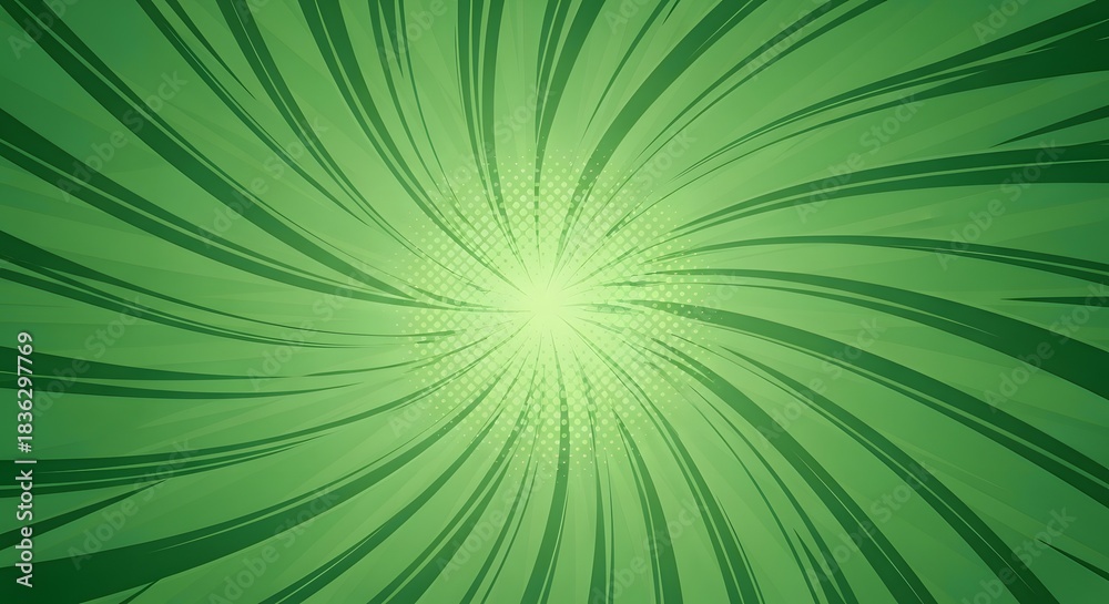 Obraz premium Green swirl burst background with textured effect