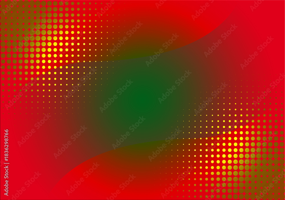 custom made wallpaper toronto digitalAbstract red halftone gradient background with yellow dotted texture and soft green center glow.