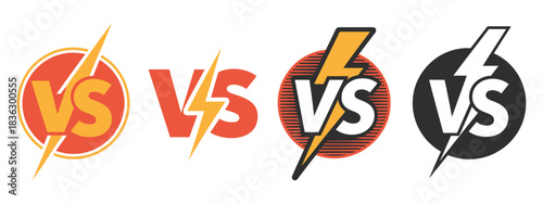 Versus letters logo with vibrant yellow and red stamp effects, pop art style, and duel challenge motifs, ideal for competitive games, battle themes, and gaming graphics