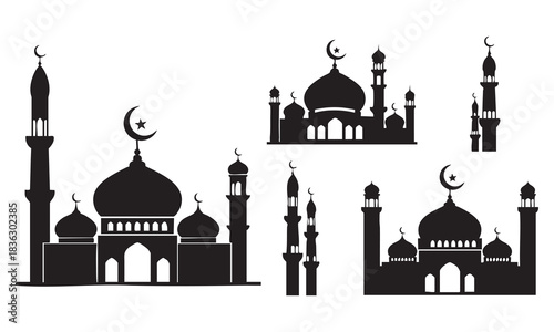 A set of taj mahal vector illustration