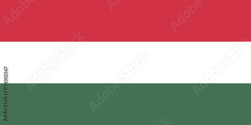 The national flag of Hungary, featuring horizontal stripes of red, white, and green.