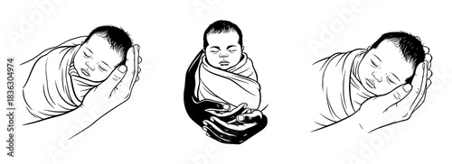 Three Newborns: Peaceful Sleep and Gentle Touch