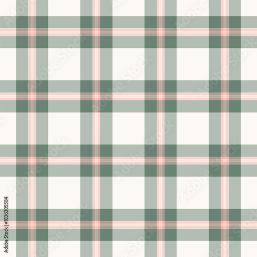 Age textile check vector, revival fabric plaid background. Textured tartan pattern texture seamless in pastel and ash gray colors.