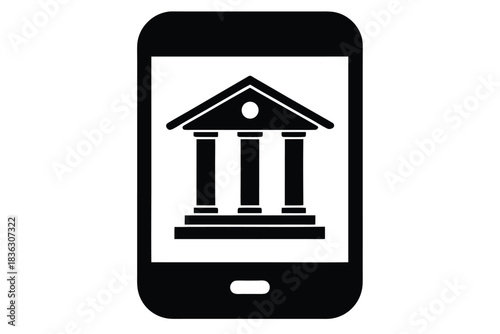 mobile banking vector icon silhouette