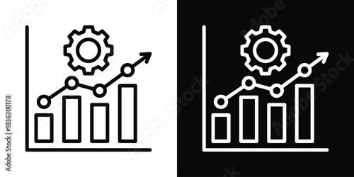 Workflow Icon Set White Black Background Style