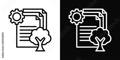 Resources Icon Set White Black Background Style