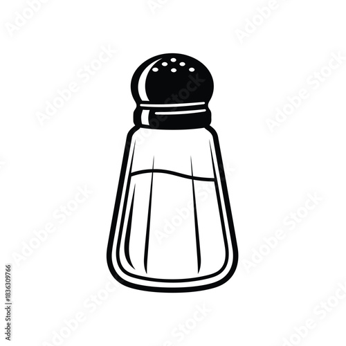 Black Silhouette of a Salt Shaker condiment seasoning