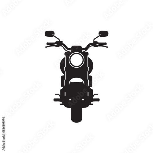 Motorcycle Front View Icon Bike Silhouette Two Wheeler Vector
