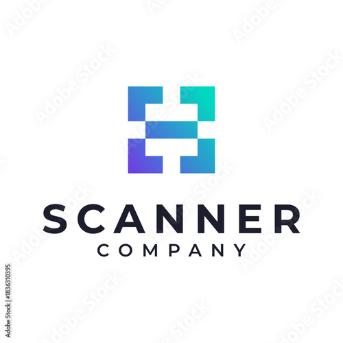 Modern logo for a scanner company. Vector file