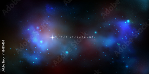 Sky galaxy cloud nebula stars dark night universe milky way cosmos vector illustration.