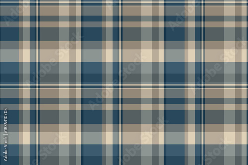 Garment texture plaid seamless, show textile background pattern. Fashionable vector tartan fabric check in pastel and grey colors.