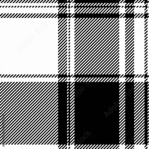 Close up vector texture background, online check plaid tartan. Perfect seamless pattern textile fabric in white and black colors.