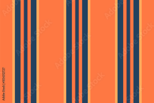 List pattern vector lines, britain seamless stripe background. Serene texture fabric textile vertical in orange and cyan colors.