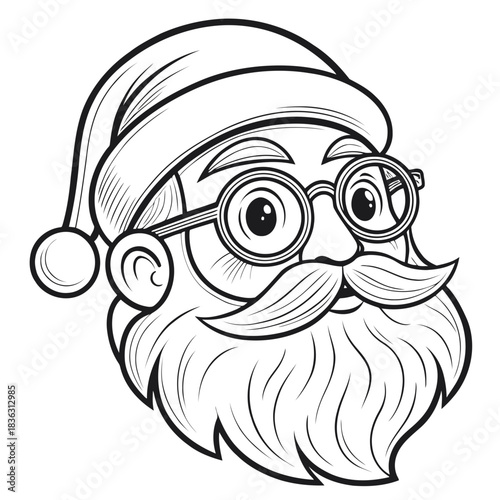 Chrismas Man in a cap and glasses