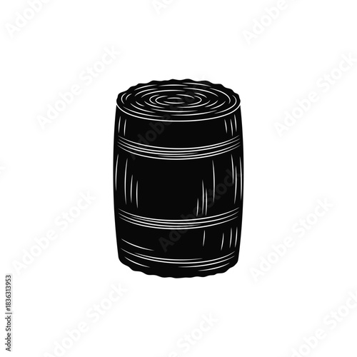 Wooden Barrel Hand Drawn Icon container storage