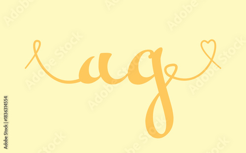 AG initial wedding monogram calligraphy vector illustration. Hand drawn lettering a and g love logo design for valentines day poster, greeting card