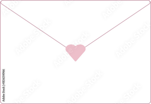 Dusty Pink Closed Envelope with Heart – Minimal Line Illustration
くすみピンクの封筒（ハート付き）ミニマル線画イラスト