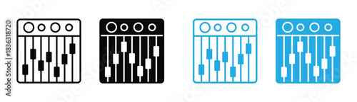  Sound mixer vector icon. Studio sound mixer flat sign design illustration. Sound mixer symbol pictogram.