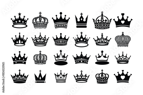 Royal Crown Silhouette Vector Collection