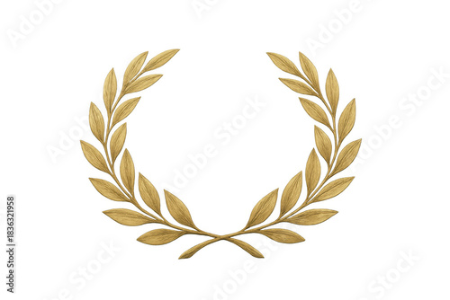 Golden laurel wreath symbolizing victory, achievement, and honor, perfect for awards, recognition, and championship designs