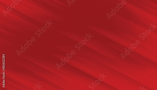 Red diagonal geometric shape with halftone detailed background